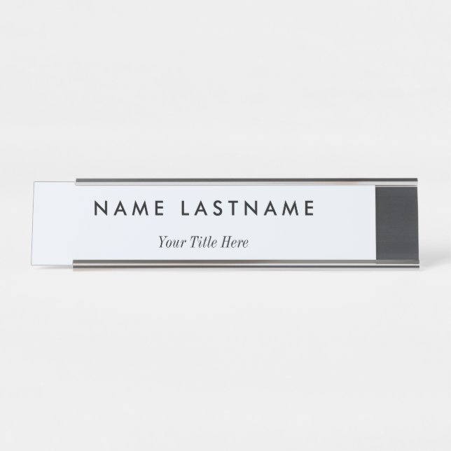 Placa De Nombre Negocio Profesional Moderno  (Anverso)