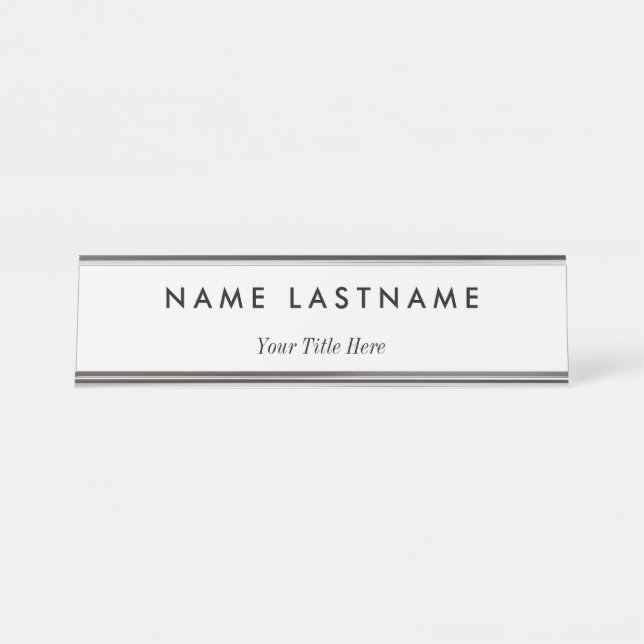 Placa De Nombre Negocio Profesional Moderno  (Anverso)