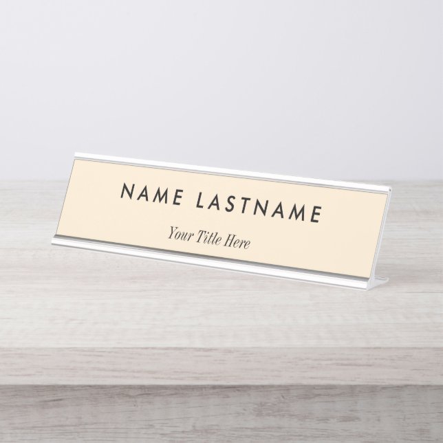 Placa De Nombre Negocio Profesional Moderno (Anverso)