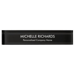 Placa De Nombre Negro elegante modificada para requisitos