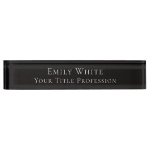 Placa De Nombre Negro elegante profesional moderno de noche