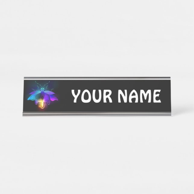 Placa De Nombre Neon Firefly en negro (Anverso)