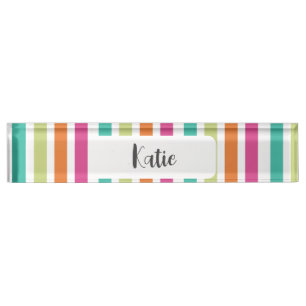 Placa De Nombre Neon rainbow strips divertido retro