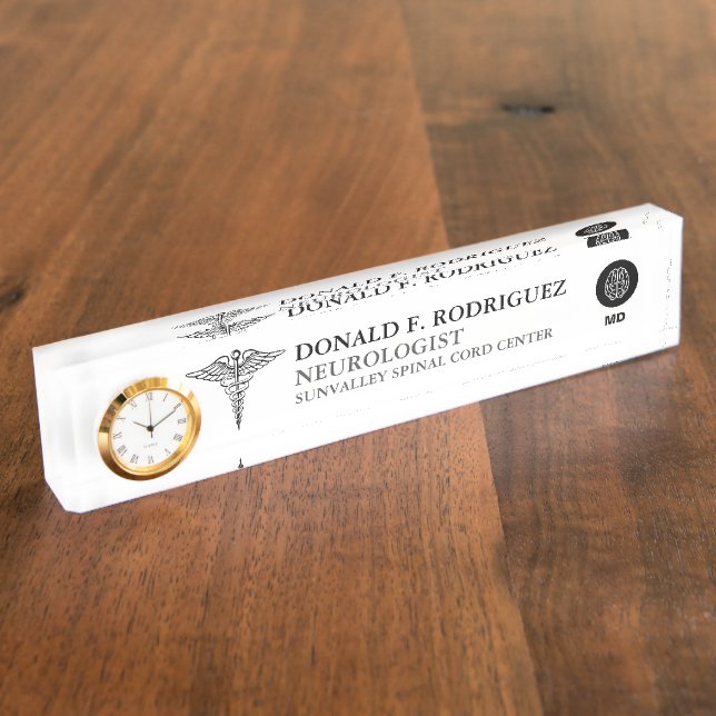 Placa De Nombre Neurólogo personalizado (Lateral)