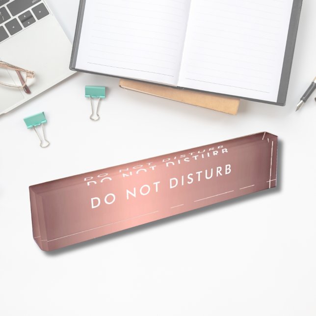 Placa De Nombre No molestar al Rótulo Rosa Gold Business (Do Not Disturb Sign Rose Gold Business Nameplate
)