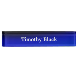 Placa De Nombre Noche creativa Azul Elegante Plata Estilo Moderno