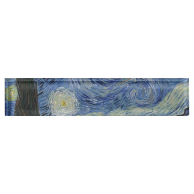 Placa De Nombre Noche estrellada de Vincent Van Gogh (Anverso)