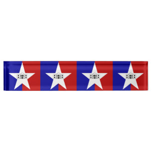 Placa De Nombre Nombrado con bandera de San Antonio, Estados Unido