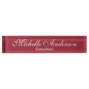Placa De Nombre Nombrado Consultor Único de Guión Rojo