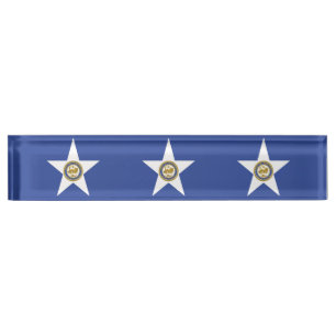 Placa De Nombre Nombrado de escritorio con bandera de Houston, EE.