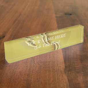 Placa De Nombre Nombrado de la mesa: Golden Swirls