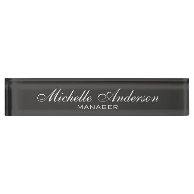 Placa De Nombre Nombrado Gray Charm Professional Script Manager (Anverso)
