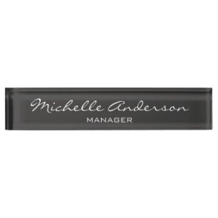 Placa De Nombre Nombrado Gray Charm Professional Script Manager