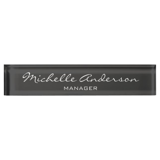Placa De Nombre Nombrado Gray Charm Professional Script Manager (Anverso)
