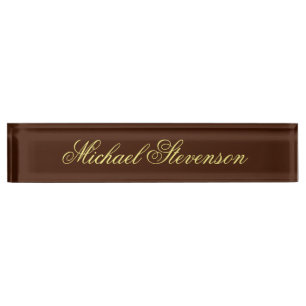 Placa De Nombre Nombrado profesional moderno de escritorio de nego