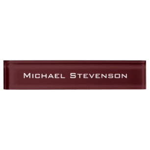 Placa De Nombre Nombrado profesional moderno de escritorio rojo de