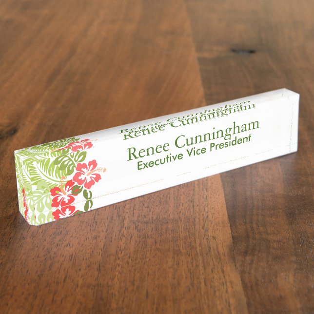 Placa De Nombre Nombrado tropical para su oficina (Lateral)