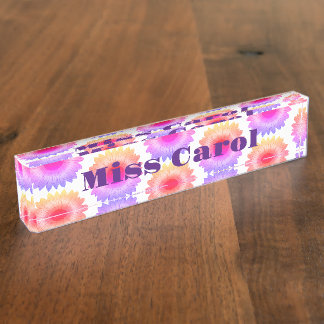 Placa De Nombre Nombramiento de mesa rosa