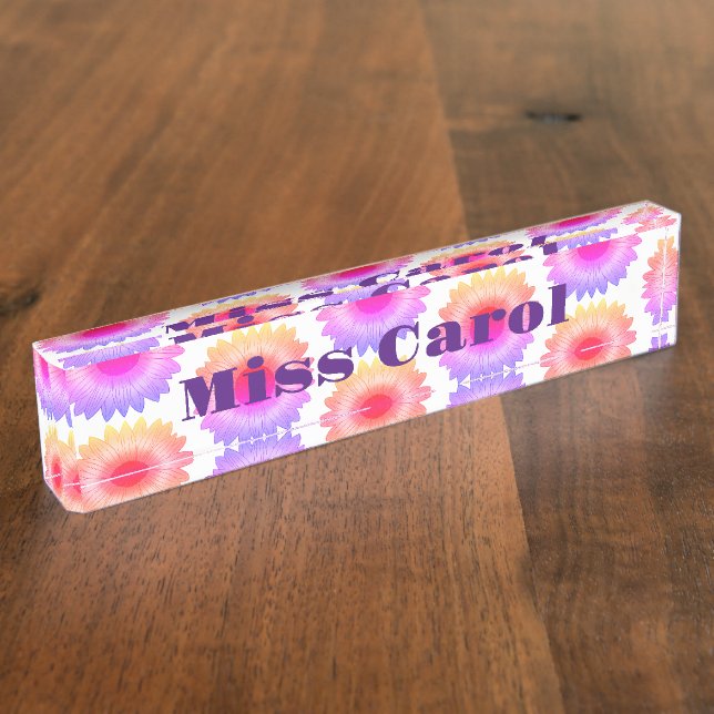 Placa De Nombre Nombramiento de mesa rosa (Lateral)