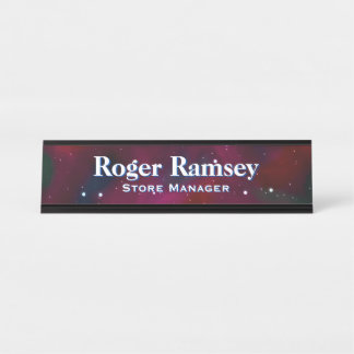 Placa De Nombre Nombramiento de Starry Night Sky Desk