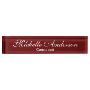 Placa De Nombre Nombramiento único de consultor de guiones rojos
