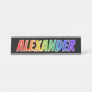 Placa De Nombre Nombre "ALEXANDER": Colorante del arco iris de la