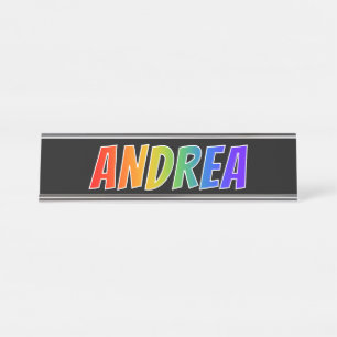 Placa De Nombre Nombre "ANDREA": Divertido color arcoiris