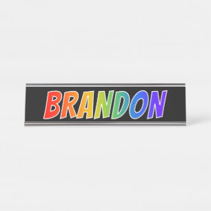 Placa De Nombre Nombre "BRANDON": Colorante del arco iris de la