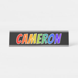 Placa De Nombre Nombre "CAMERON": El divertido color arcoiris