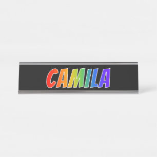 Placa De Nombre Nombre "CAMILA": Colorante del arco iris de la