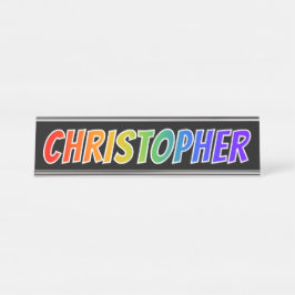 Placa De Nombre Nombre "CHRISTOPHER": Colorante del arco iris de