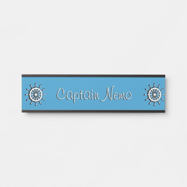 Placa de nombre - Nombre con ruedas de barco (Anverso)