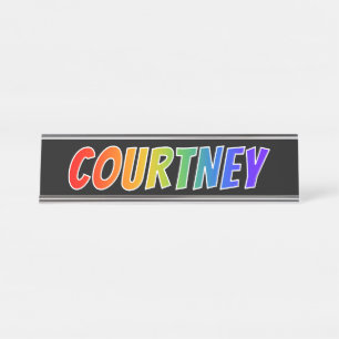 Placa De Nombre Nombre "COURTNEY": Colorante del arco iris de la