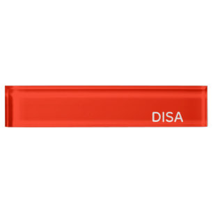 Placa De Nombre Nombre de color rojo de Disa