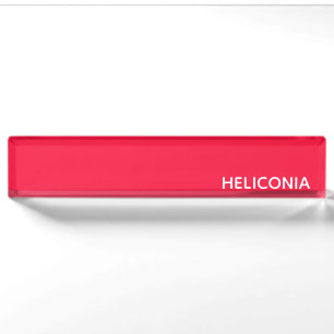 Placa De Nombre Nombre de color rojo de Heliconia