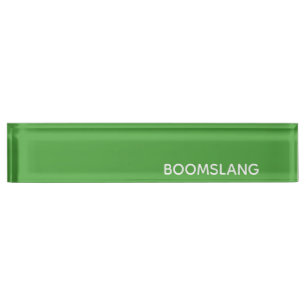 Placa De Nombre Nombre de color verde de Boomslang