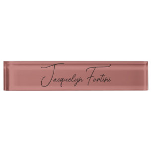 Placa De Nombre Nombre de guión elegante de caligrafía Minimalista