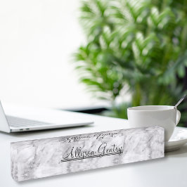 Placa De Nombre Nombre De Monograma Clásico En Marble