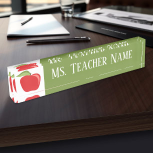 Placa De Nombre Nombre de profesor personalizado con Apple moderna