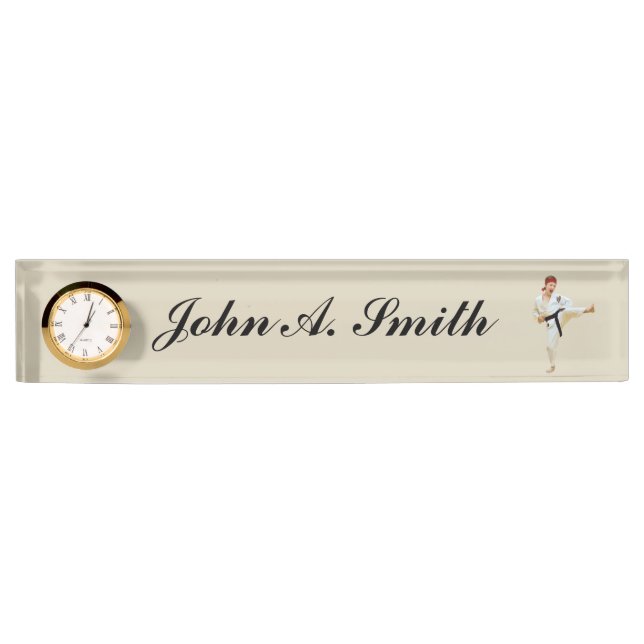 Placa De Nombre Nombre de retroceso con el pie del personalizable (Anverso)