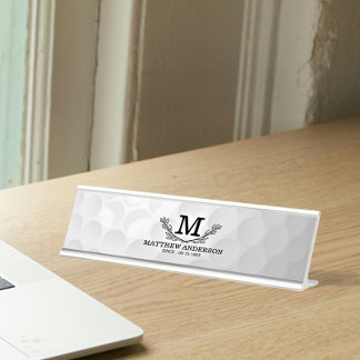 Placa De Nombre Nombre del patrón de bola de golf personalizado Mo