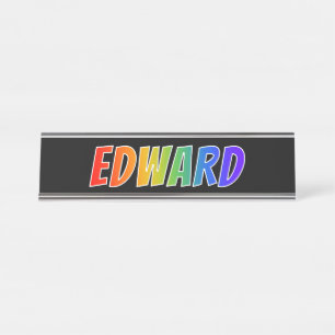Placa De Nombre Nombre "EDWARD": El divertido color arcoiris