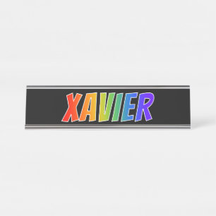 Placa De Nombre Nombre "JAVIER": Colorante del arco iris de la