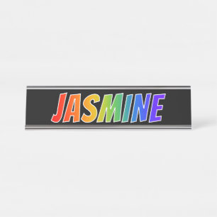 Placa De Nombre Nombre "JAZMÍN": Colorante del arco iris de la