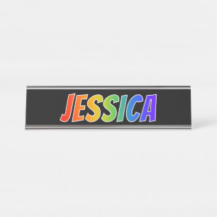 Placa De Nombre Nombre "JESSICA": Colorante del arco iris de la