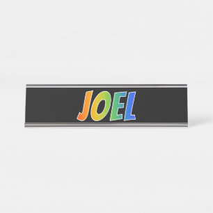 Placa De Nombre Nombre "JOEL": Colorante del arco iris de la