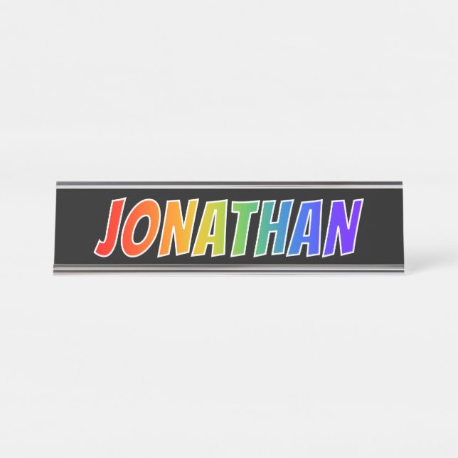 Placa De Nombre Nombre "JONATÁN": Colorante del arco iris de la (Anverso)