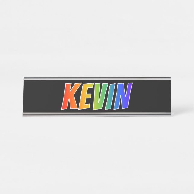 Placa De Nombre Nombre "KEVIN": Colorante del arco iris de la (Anverso)