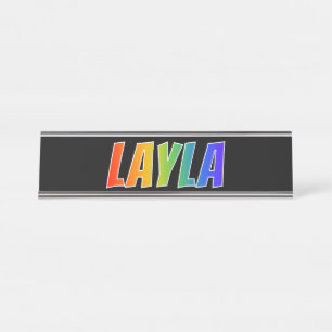 Placa De Nombre Nombre "LAYLA": Colorante del arco iris de la