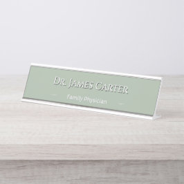 Placa De Nombre Nombre personalizado en verde salvia estilo minima